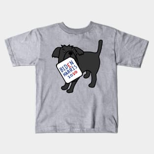 Cute Dog with Biden Harris Sign Kids T-Shirt